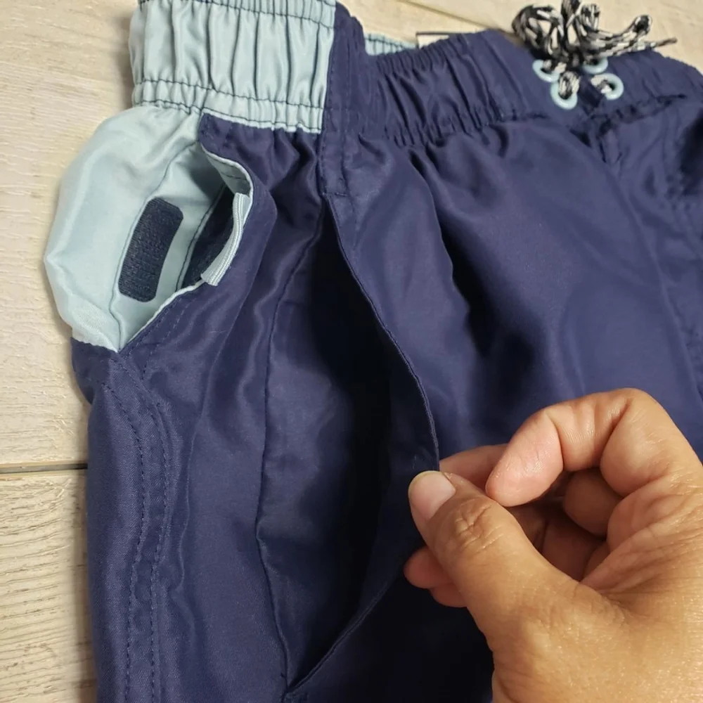 Vintage Nike Board Shorts Swim Mens Size Medium Blue Lined Drawstring